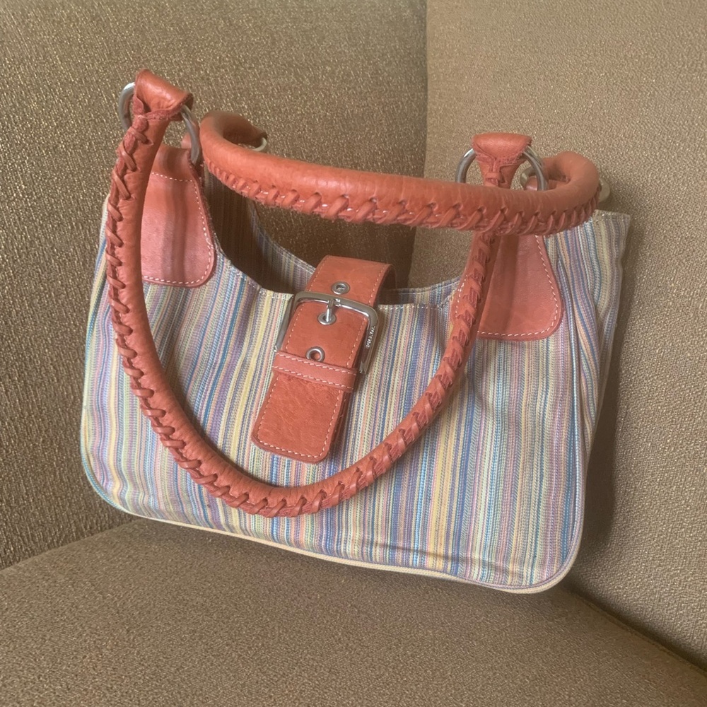Authentic Vintage Prada Striped Multicolored Buckled handbag